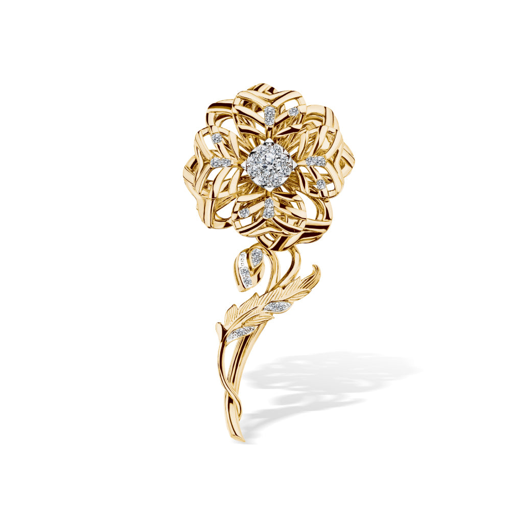 Jasmin Embrace Diamond Brooch : Jasmine Glow of LOVE &amp; Enchanted Stalk Diamond Brooch