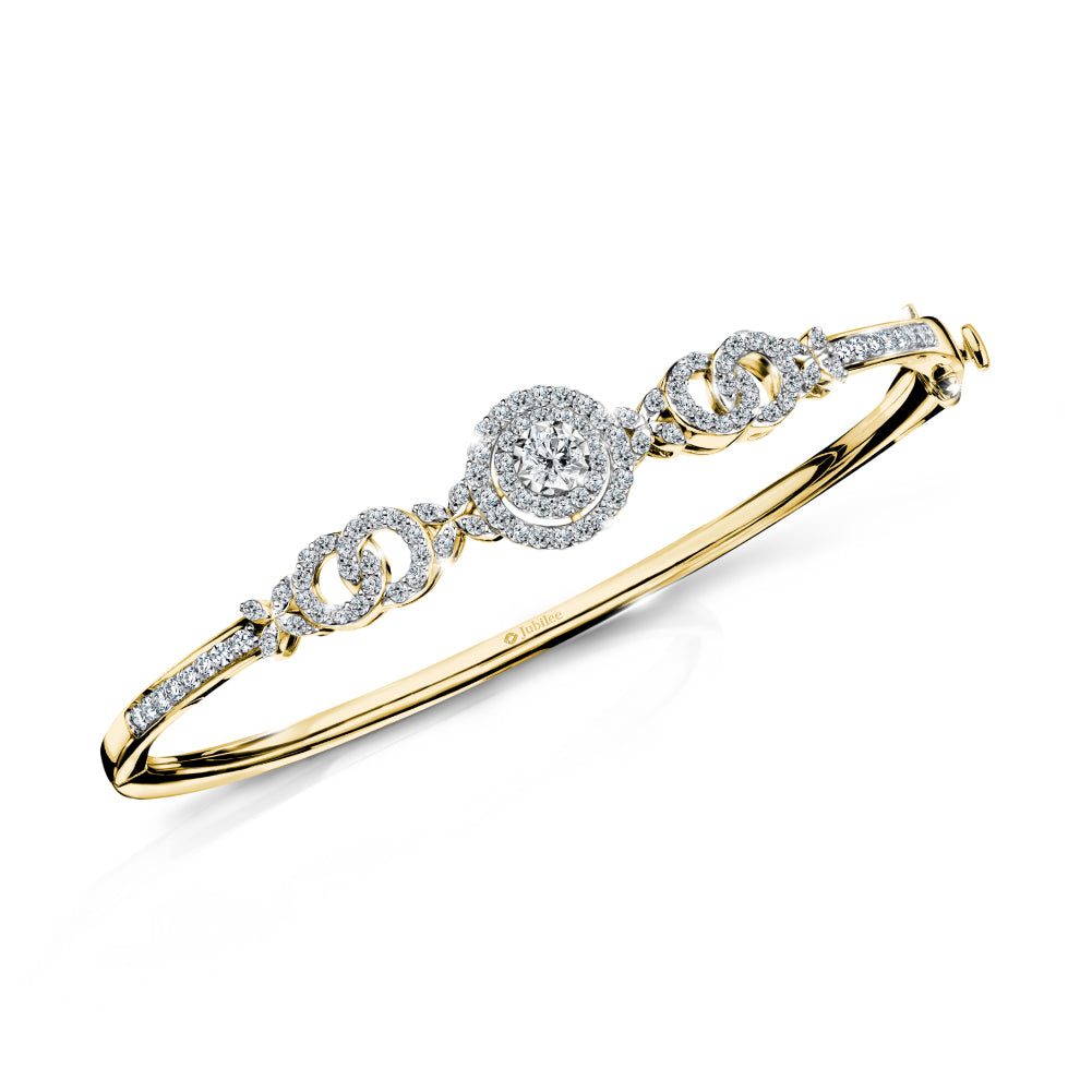 Halo Sweet Twist Bangle Diamond Bracelet 