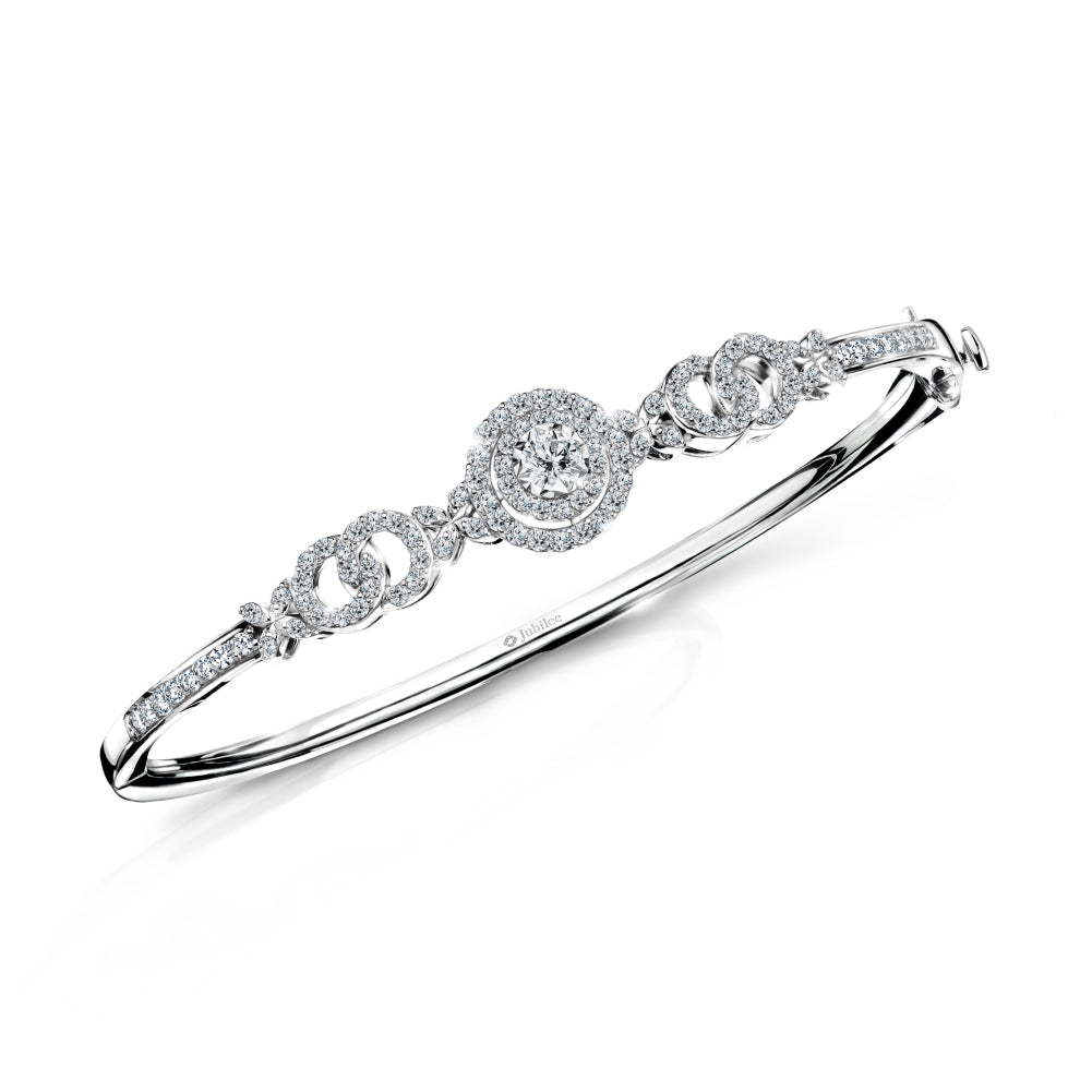 Halo Sweet Twist Bangle Diamond Bracelet 