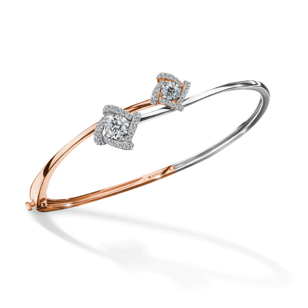 GENTLE TWIST FLOWER BANGLE diamond bracelet 