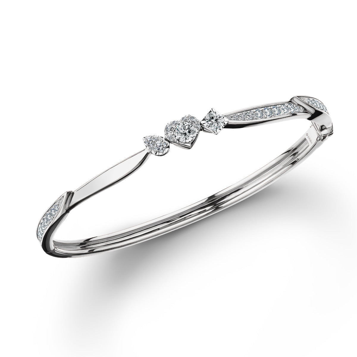 กำไลข้อมือเพชร Love Blooming Sparkle Heart Bangle