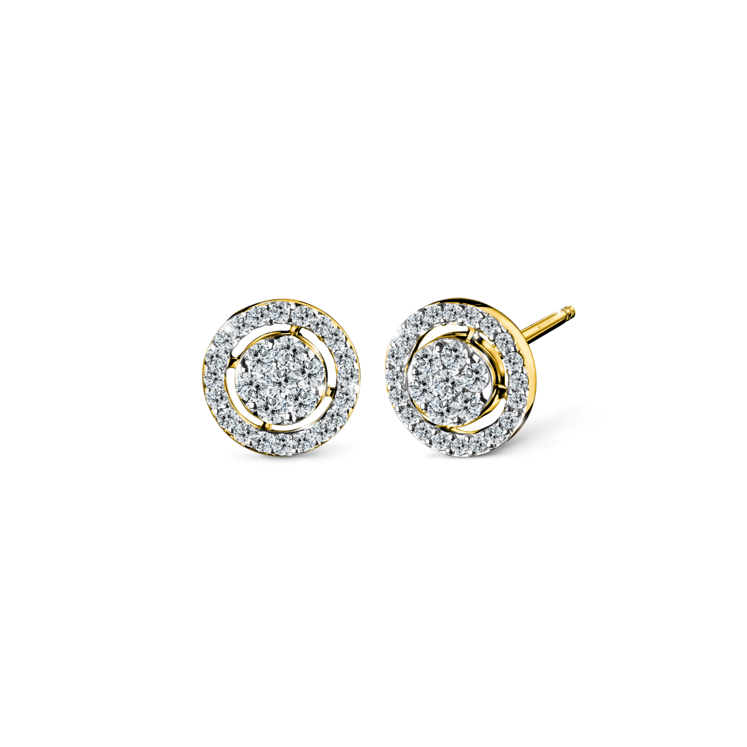 ต่างหูเพชร Floriss Halo Diamond Earrings