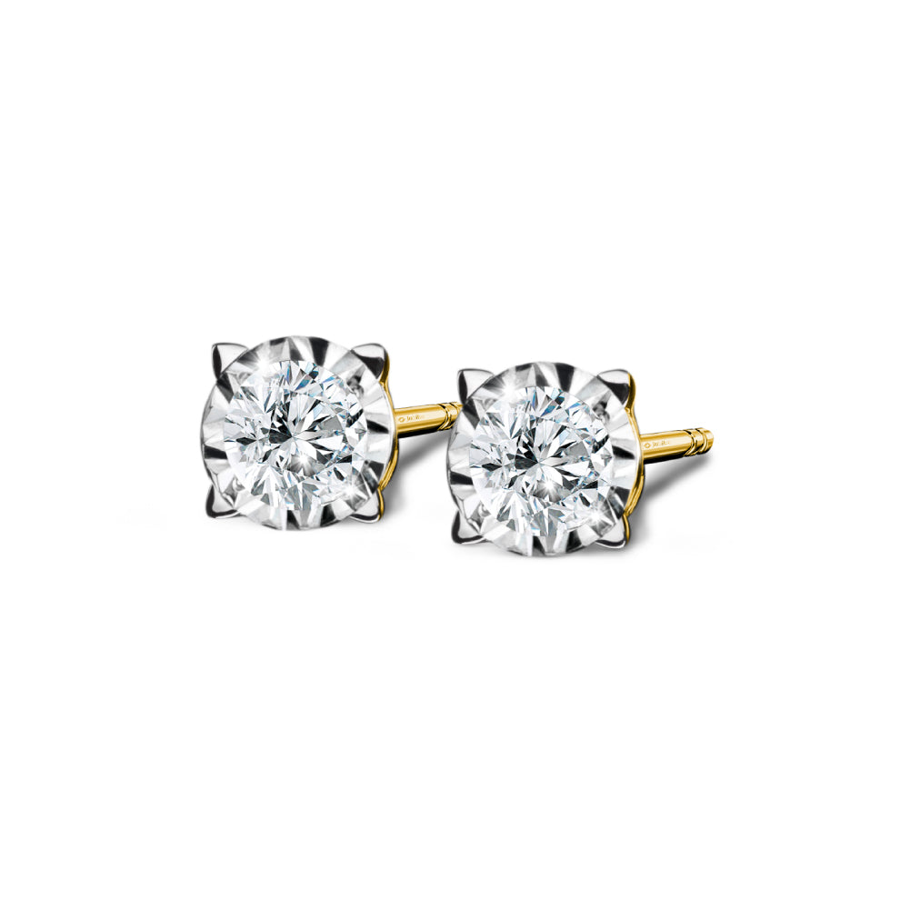 Mini 4-Prong-Diamond Stud Earrings