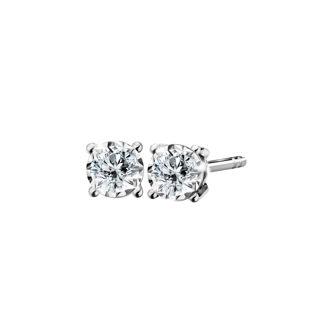 ต่างหูเพชร Signature 4-Prong-Diamond Stud Earrings