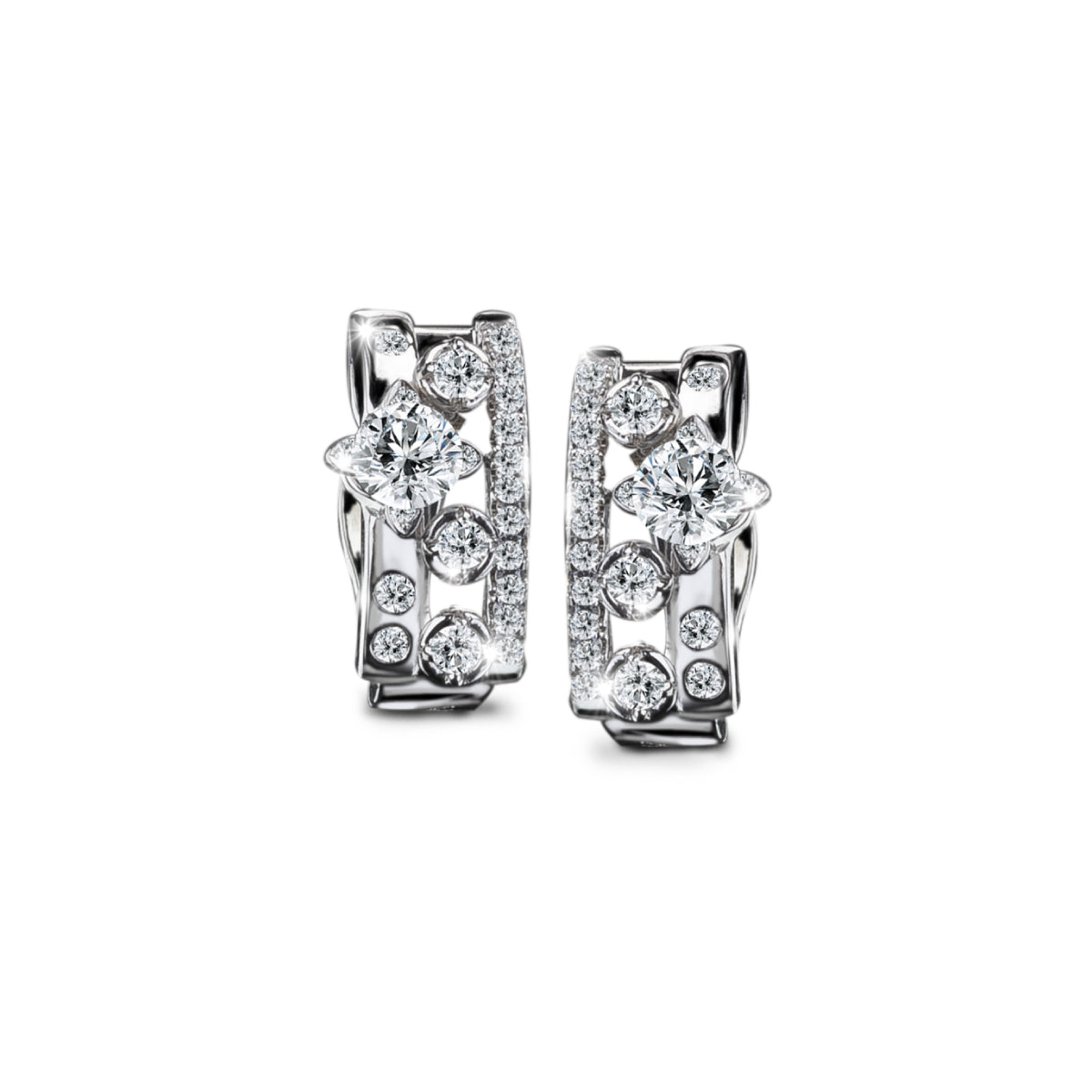 ต่างหูเพชร The Excellence Diamond Earrings (Certificate: GIA)