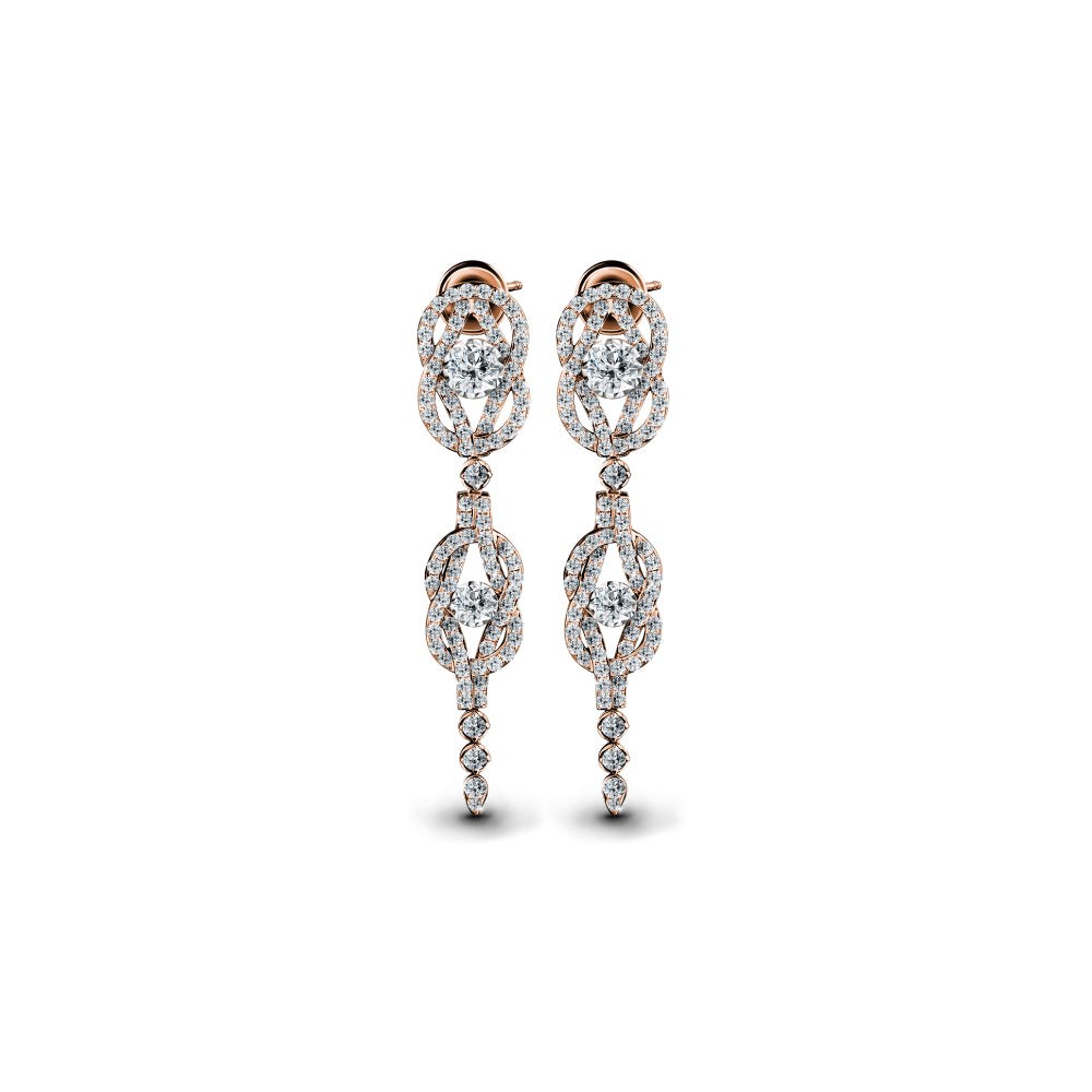 ต่างหูเพชร The Excellence of 19 Twist Diamond Knit Earrings (Certificate: HRD)