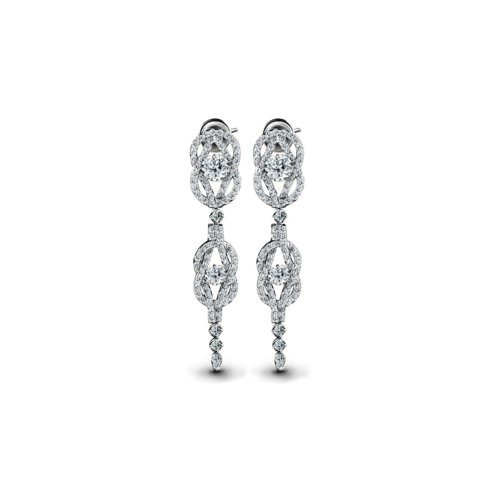 ต่างหูเพชร The Excellence of 19 Twist Diamond Knit Earrings (Certificate: HRD)