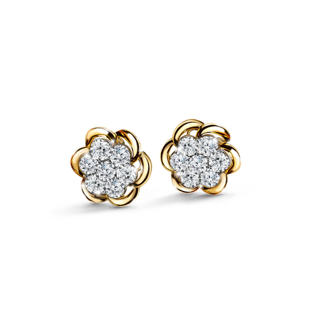 ต่างหูเพชร Double Jasmine Diamond Earrings