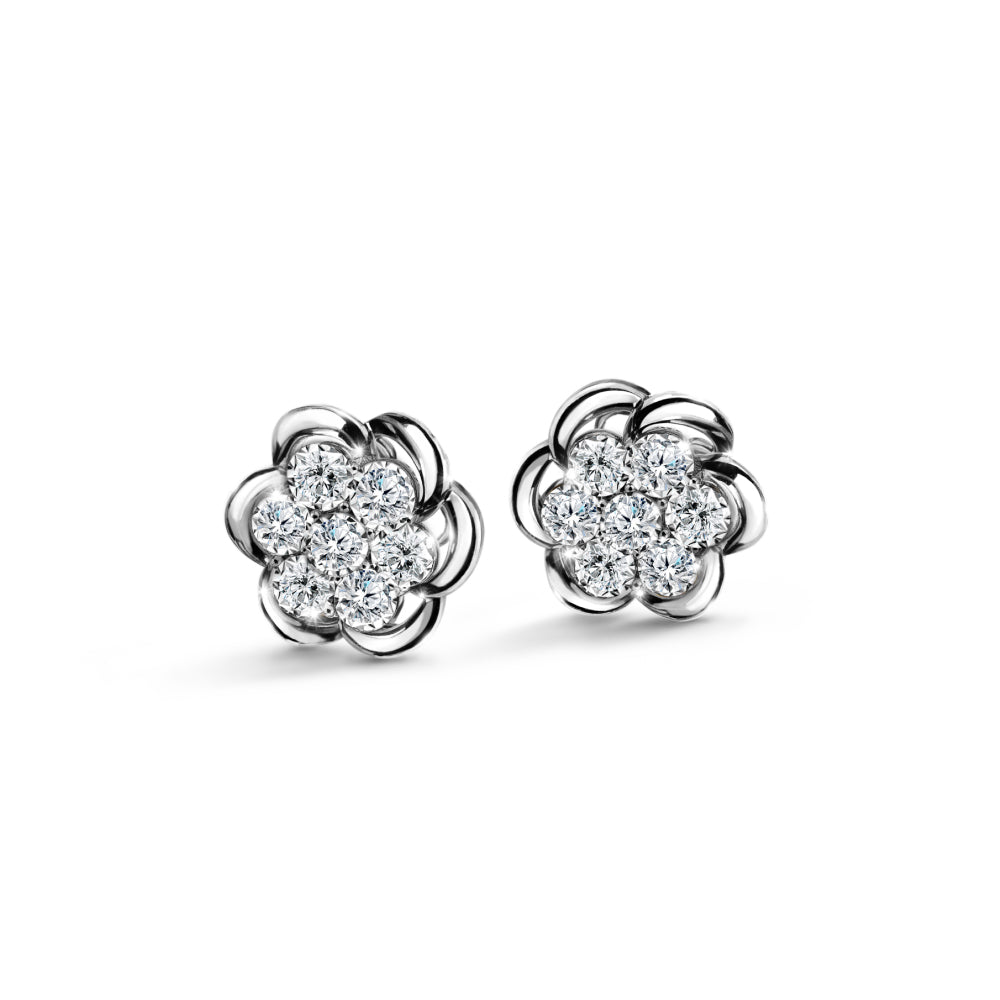 ต่างหูเพชร Double Jasmine Diamond Earrings