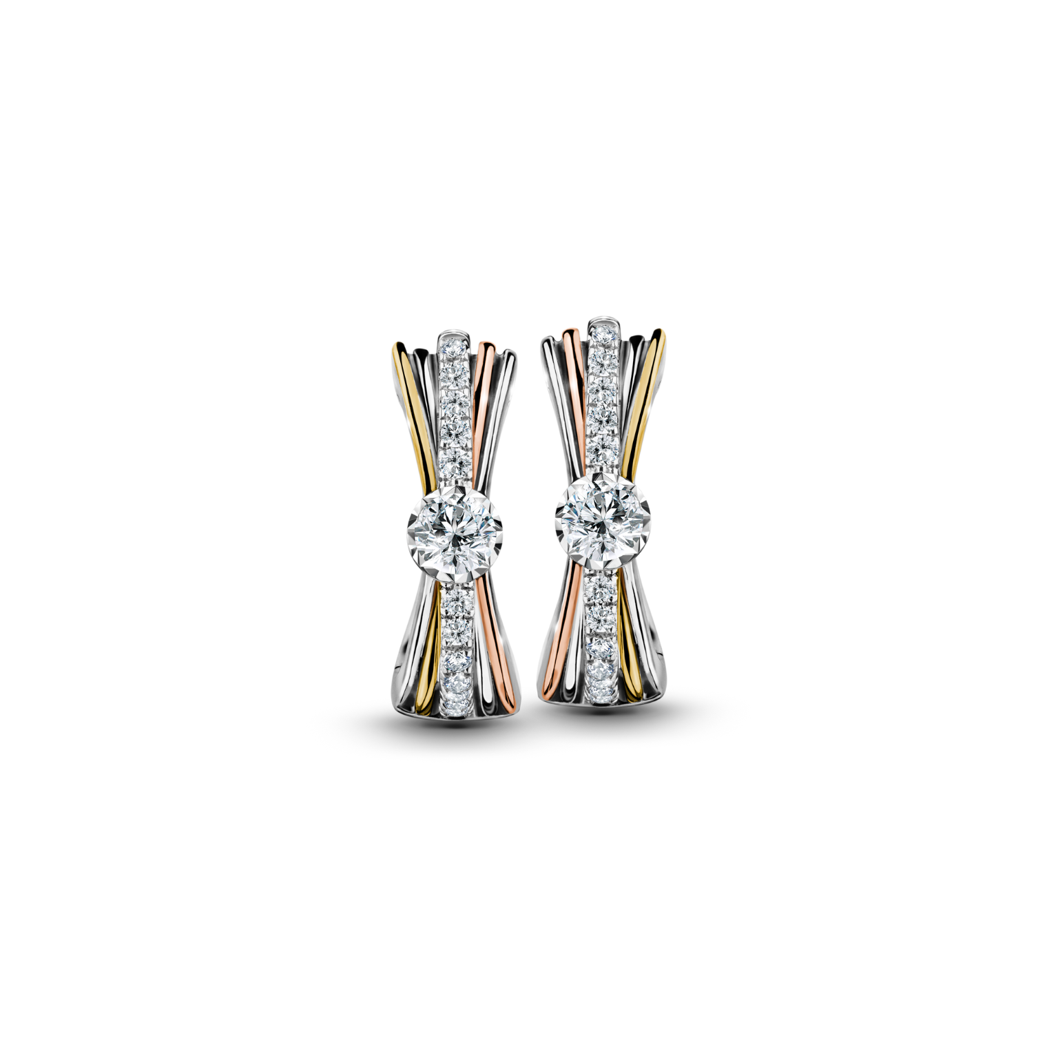 Triplet Shine Solitaire Earrings