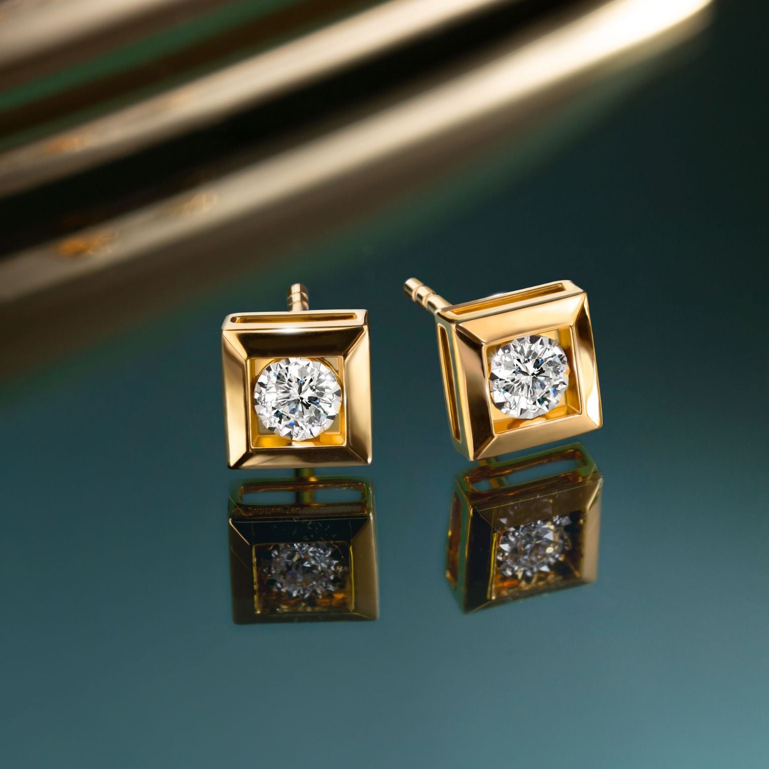 Square Illusion Earrings Diamond Earrings