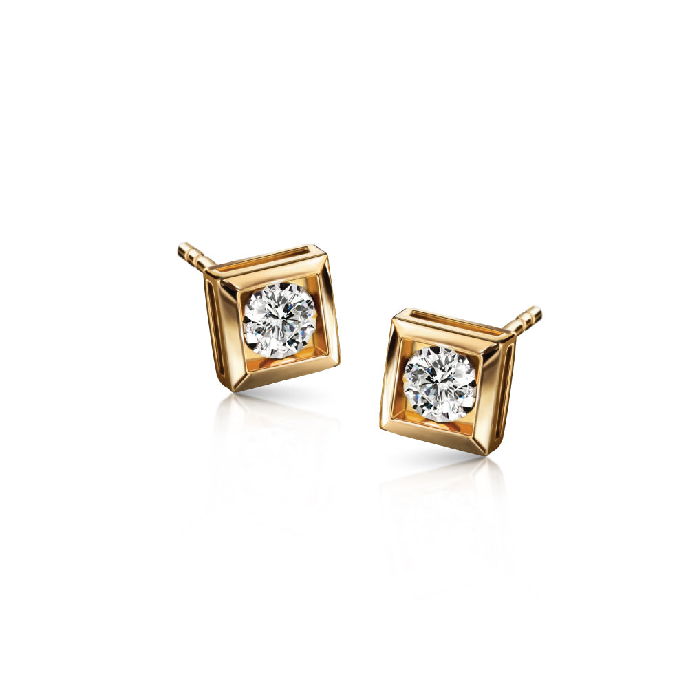 Square Illusion Earrings Diamond Earrings