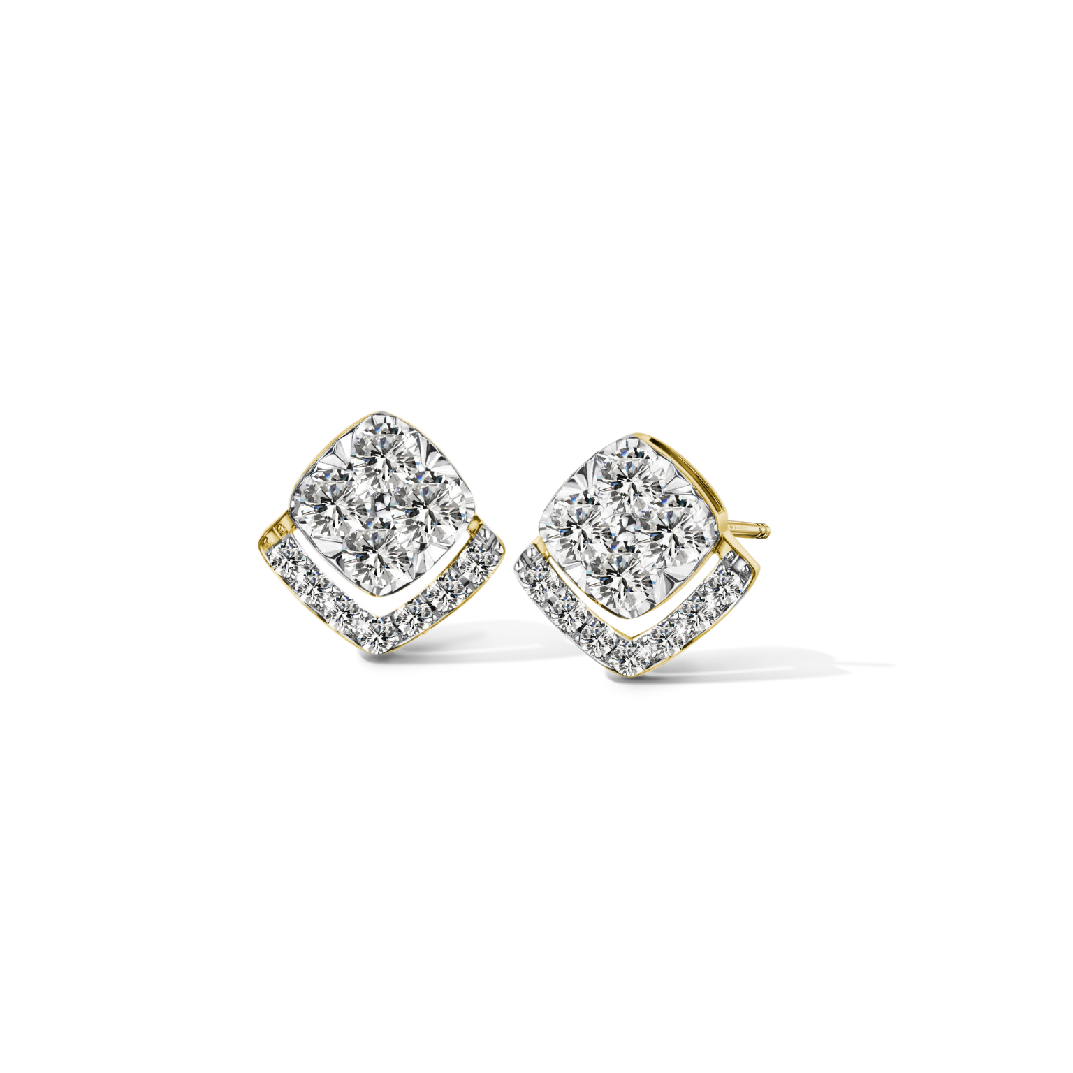 ต่างหูเพชร Rhombus Diamond Earrings