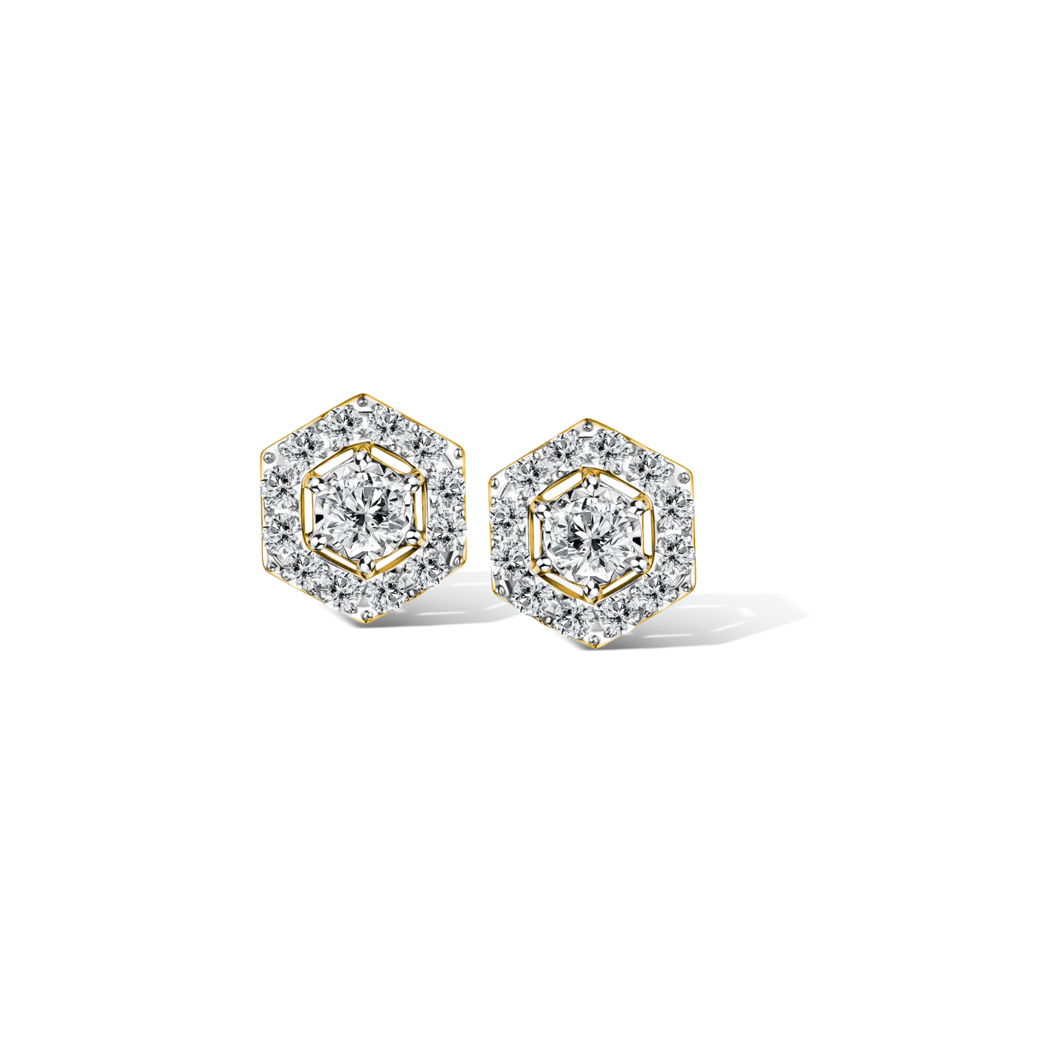 Hexagon Classic Earrings Diamond