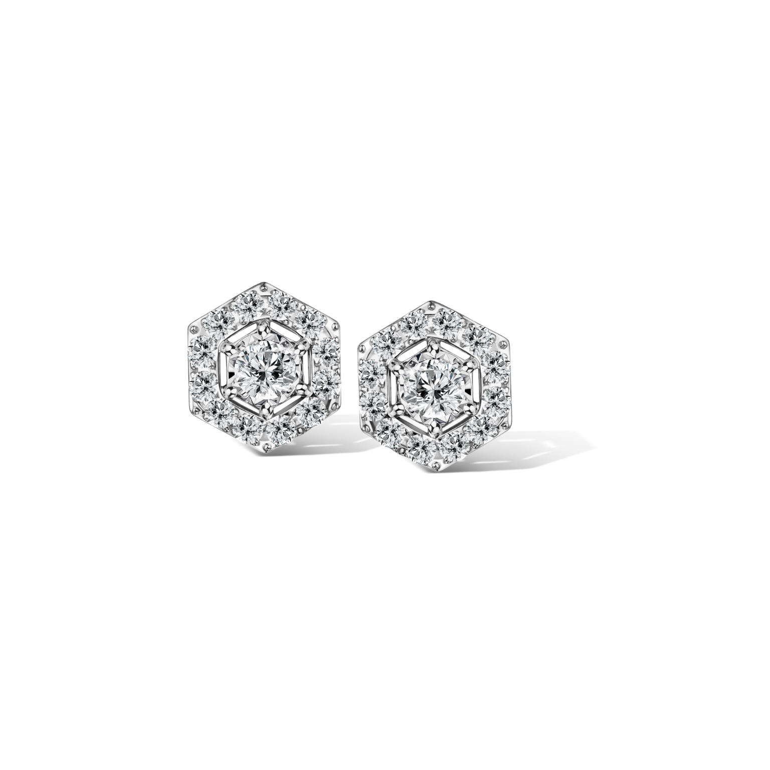 Hexagon Classic Earrings Diamond