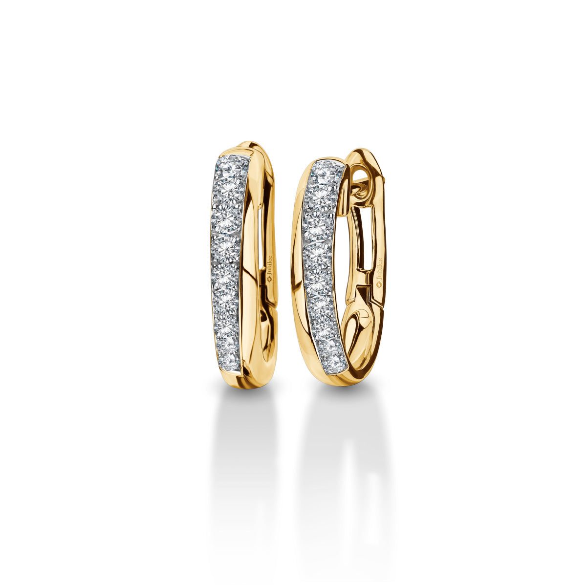 Voyage of Heart Diamond Line Hoop Earrings