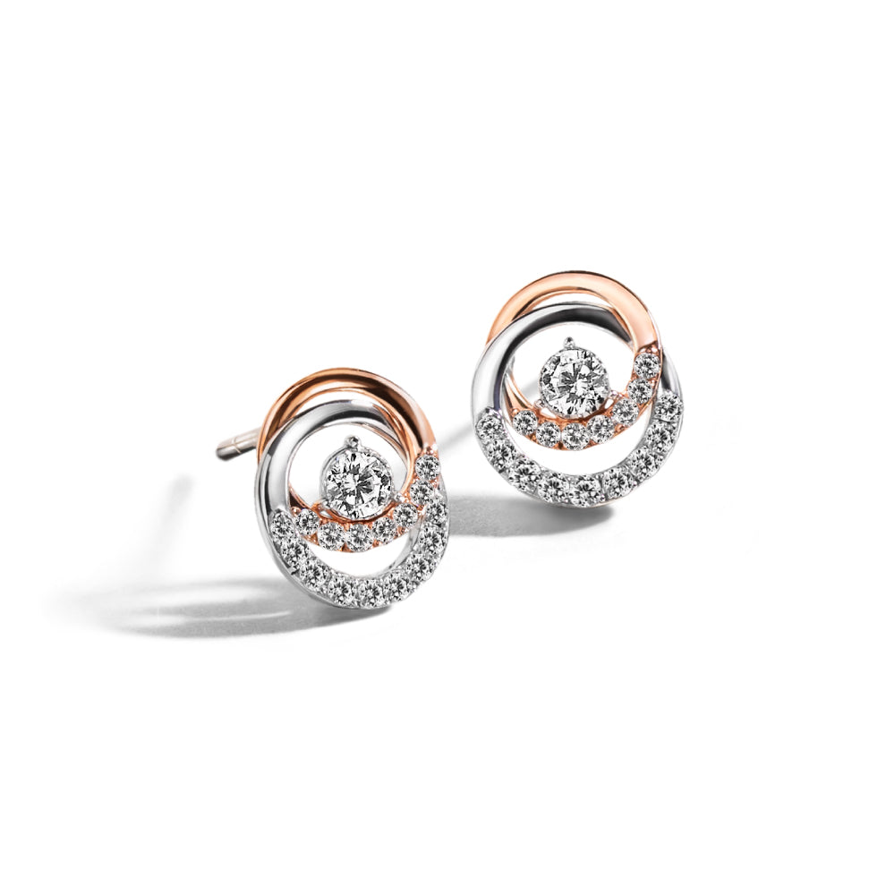 ต่างหูเพชร Classic Round Glamour Earrings