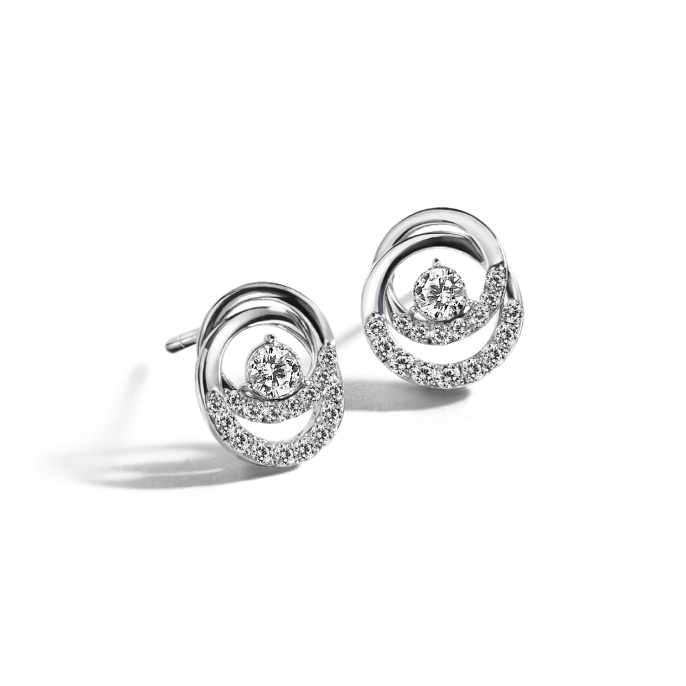 Classic Round Glamour Earrings Diamond Earrings