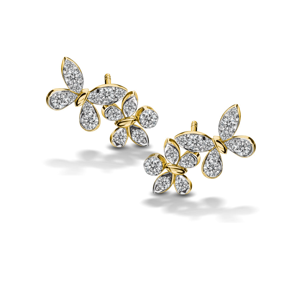 ต่างหูเพชร GENTLE DOUBLE BUTTERFLY EARRINGS