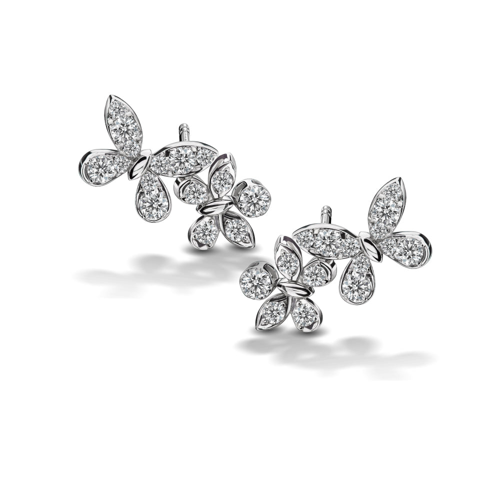 GENTLE DOUBLE BUTTERFLY EARRINGS diamond earrings