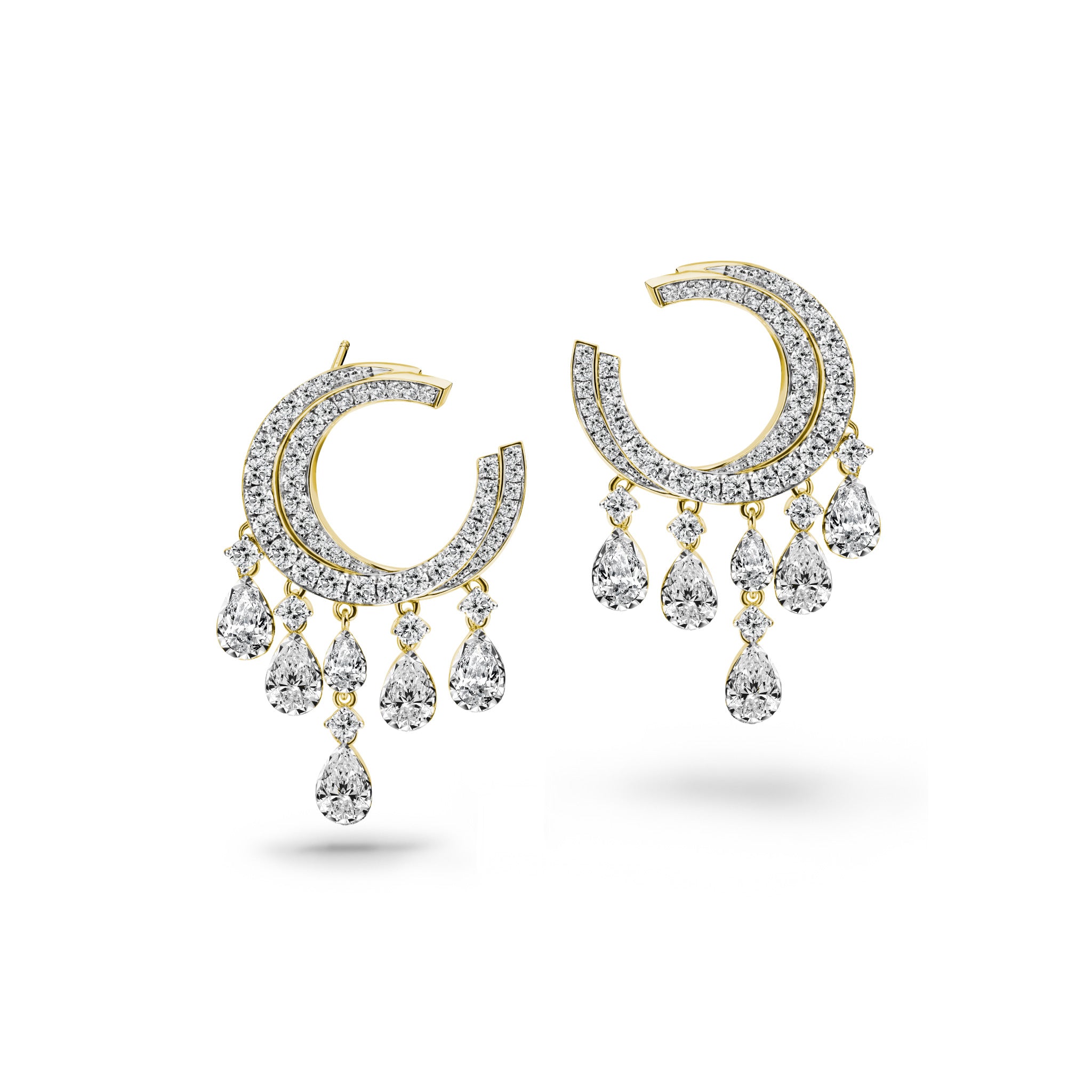 ต่างหูเพชร Larme d'Amour Lunar Chandelier Earrings