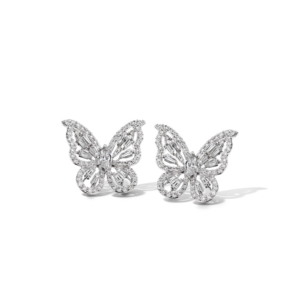 ต่างหูเพชร Petite Butterfly Glimmer Earrings