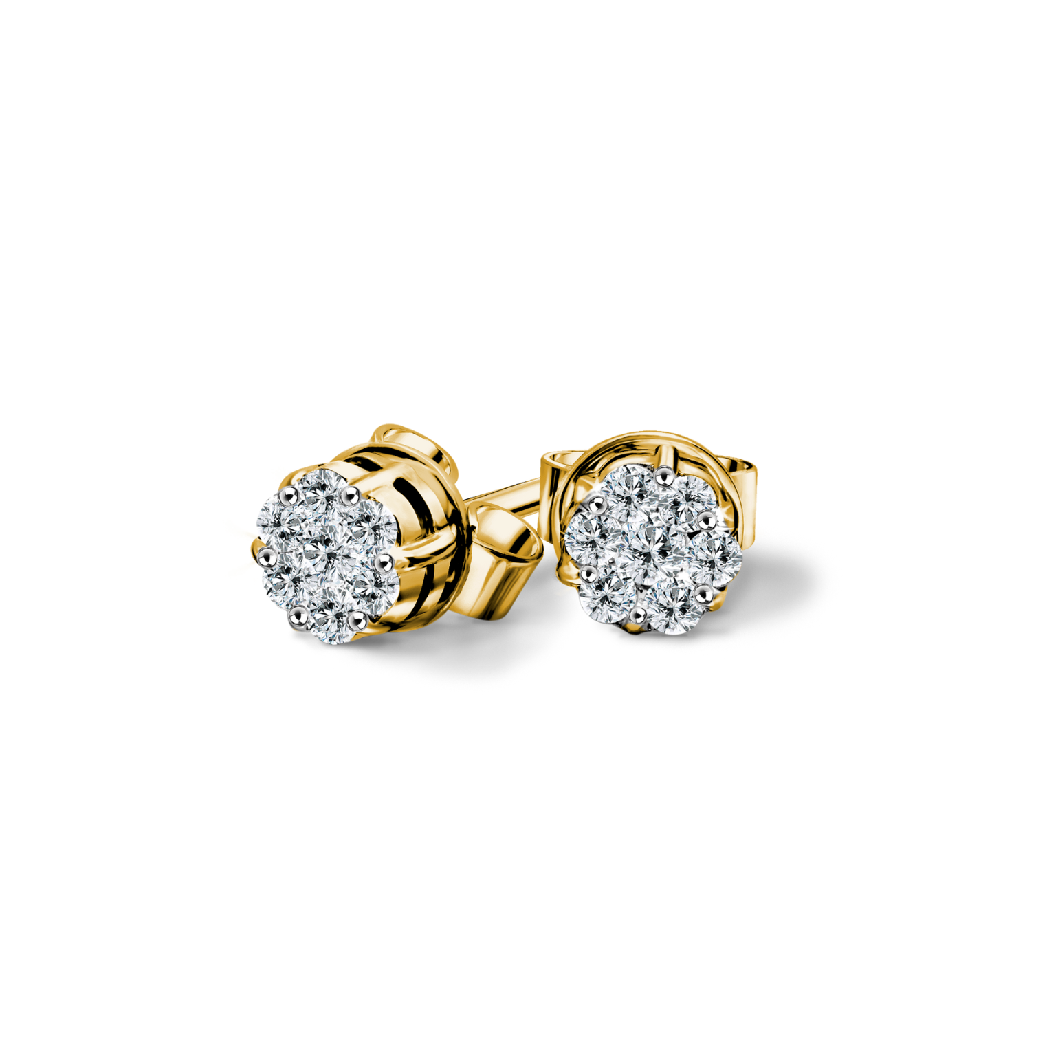 Floral Stud Earrings Diamond