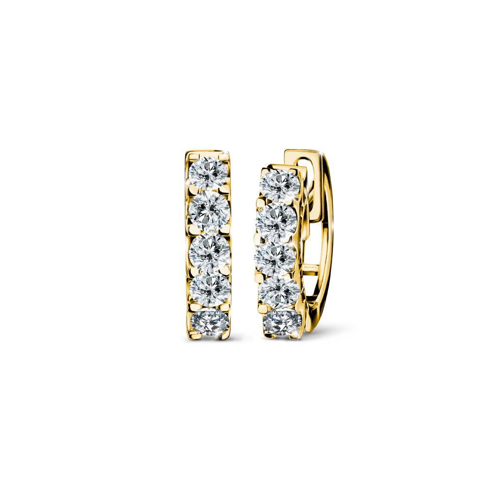 Diamond Line Structure Hoop Earrings