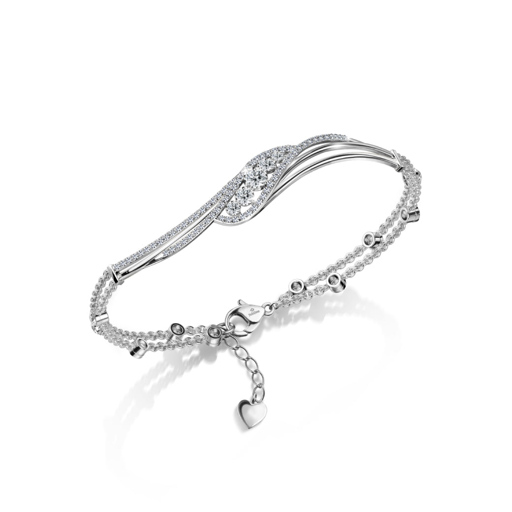 Diamond Light Wave Semi Hard Bracelet