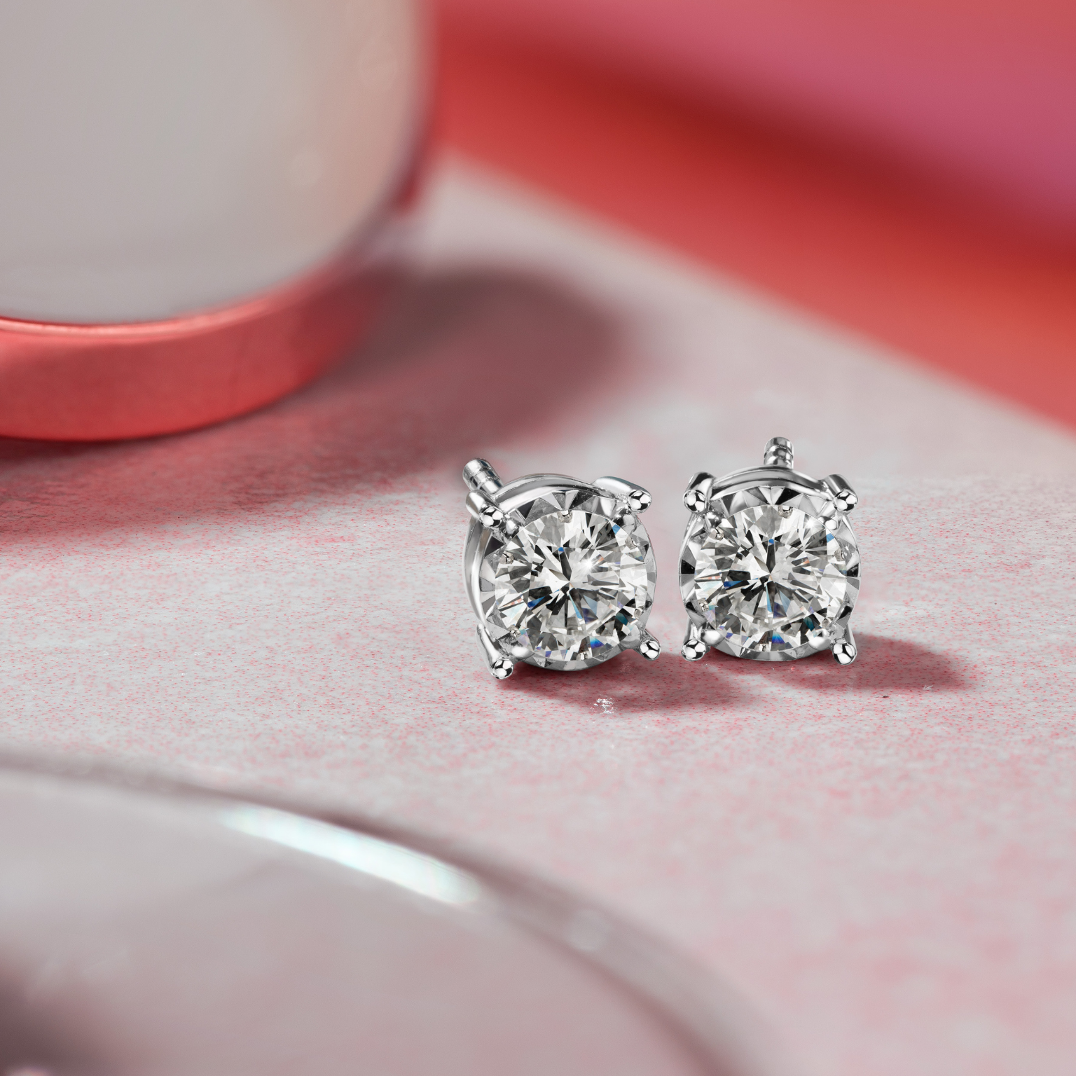 ต่างหูเพชร Solitaire Stud Earrings – Jubilee Diamond