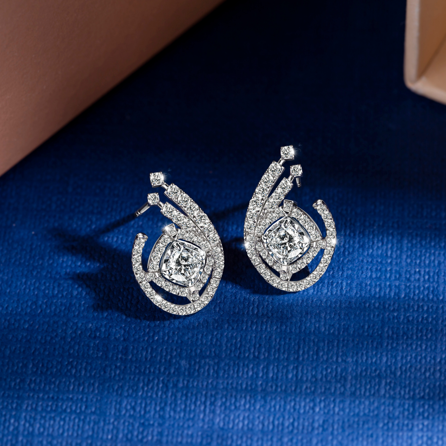 Centennial 90 Facets Diamond Earrings (Certificate: HRD)