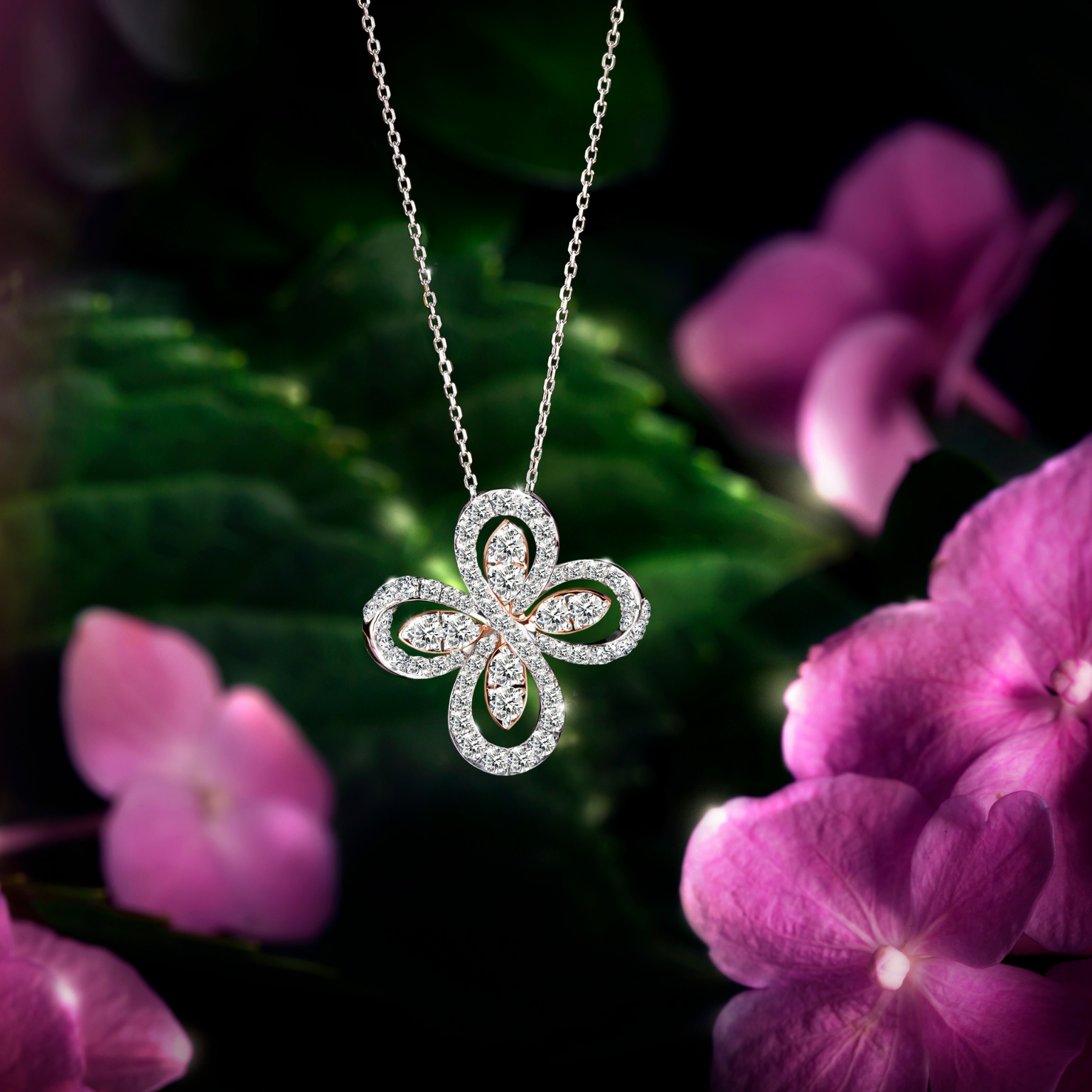 จี้เพชร Lilac Flower Diamond Pendant