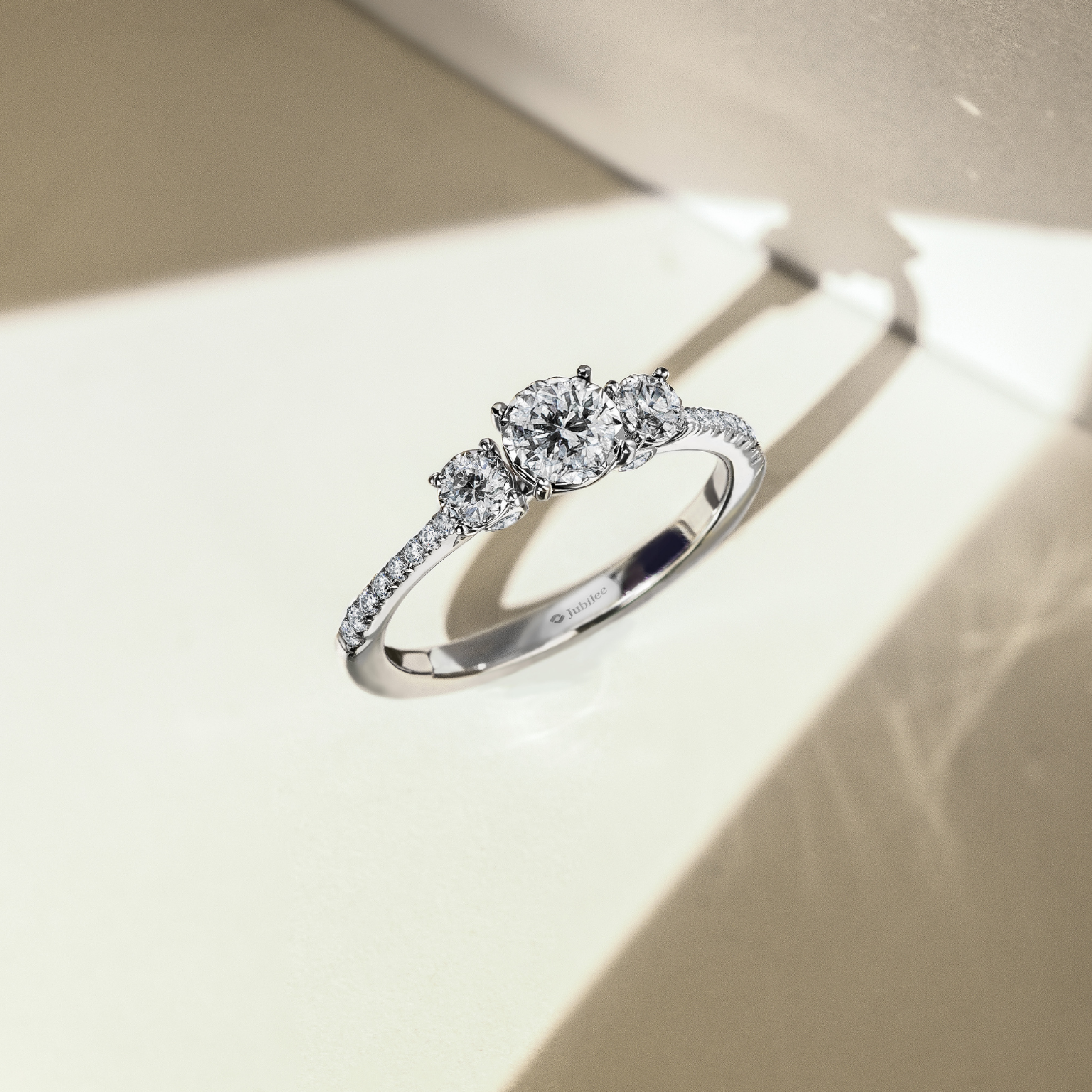 Gravity of Love Solitaire Diamond Ring (Certificate: GIA)