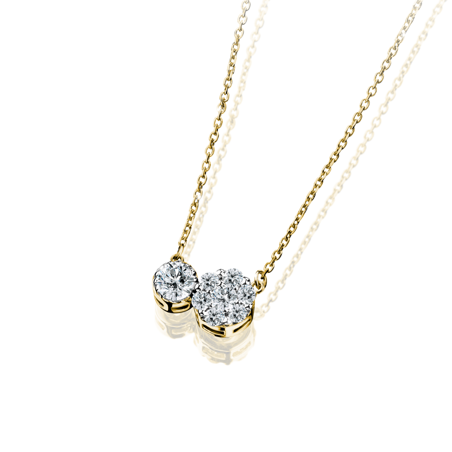 จี้เพชรพร้อมสร้อยคออิตาลี Soulmate Floating Pendant Necklace with Chain