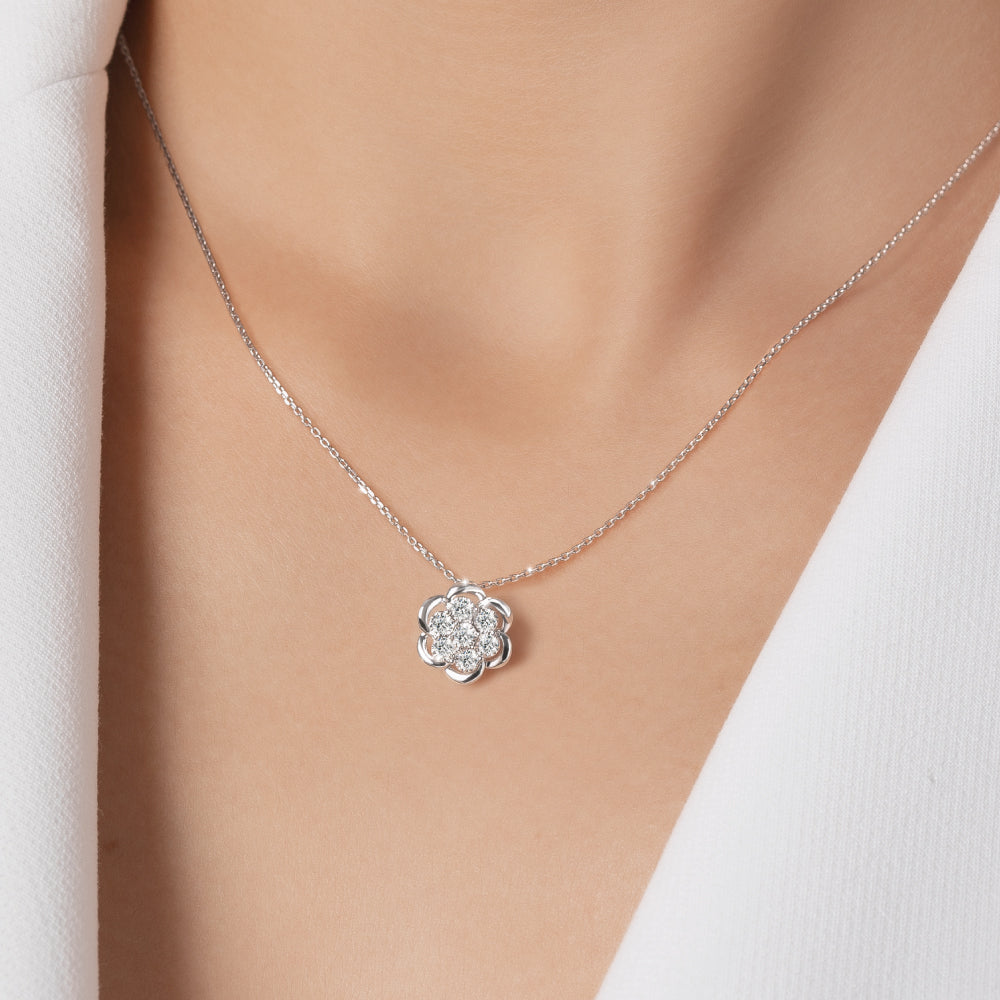 Double Jasmine Diamond Pendant