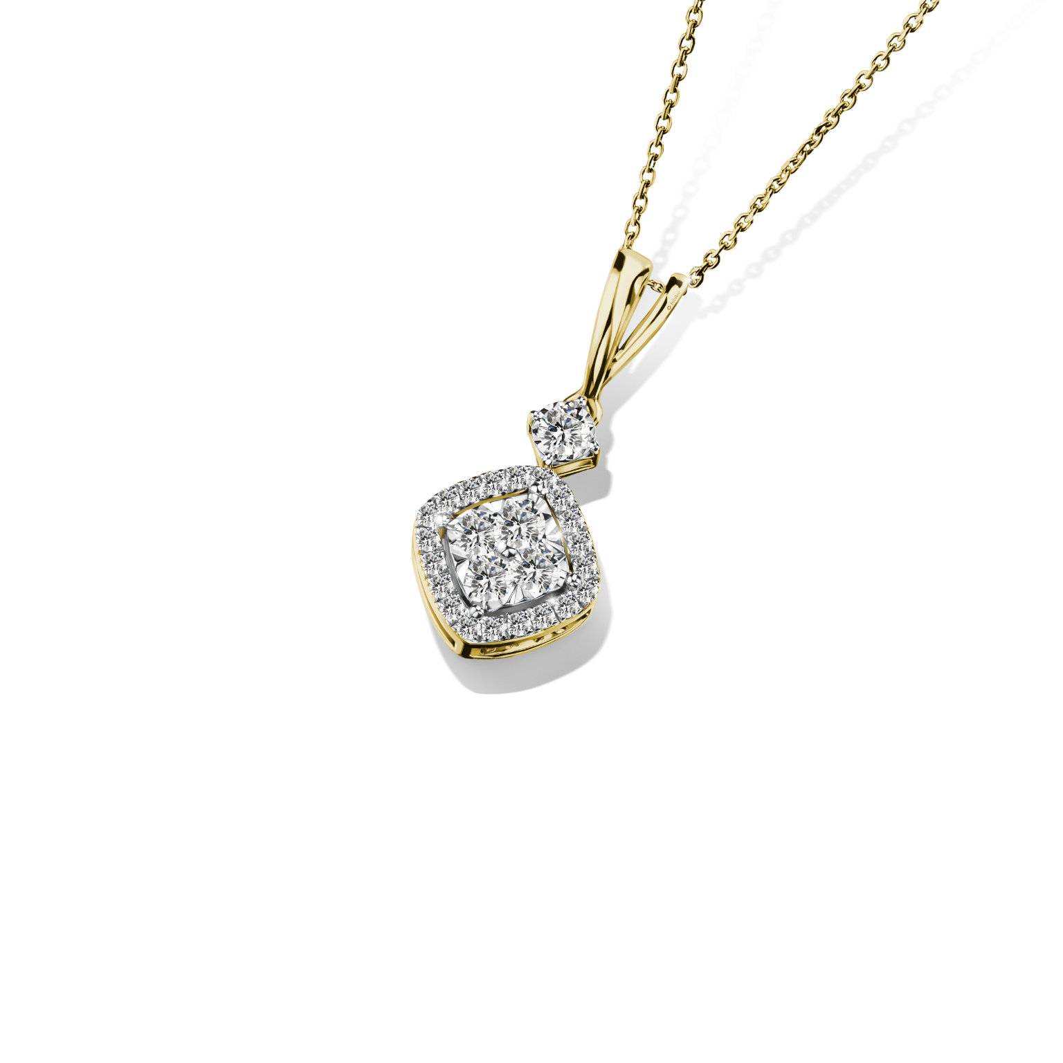 จี้เพชร Rhombus Halo Diamond Pendant