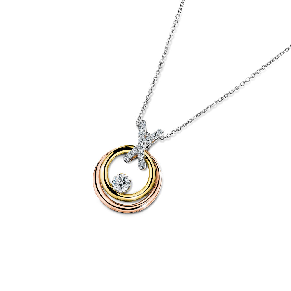 จี้เพชร Trinity Round Pendant