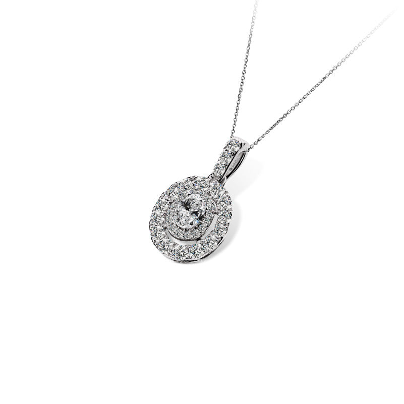 จี้เพชร The Promise Oval Halo Diamond Pendant