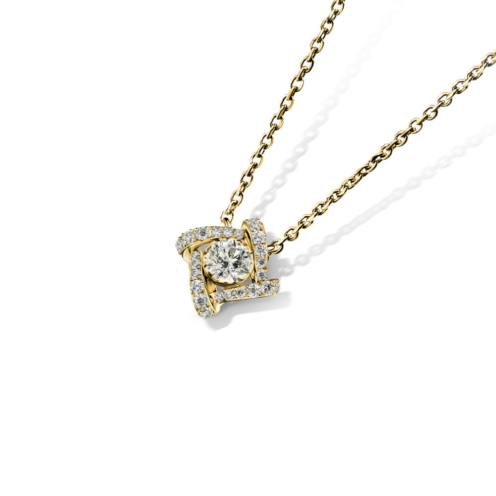 GENTLE TWIST FLOWER PENDANT WITH CHAIN