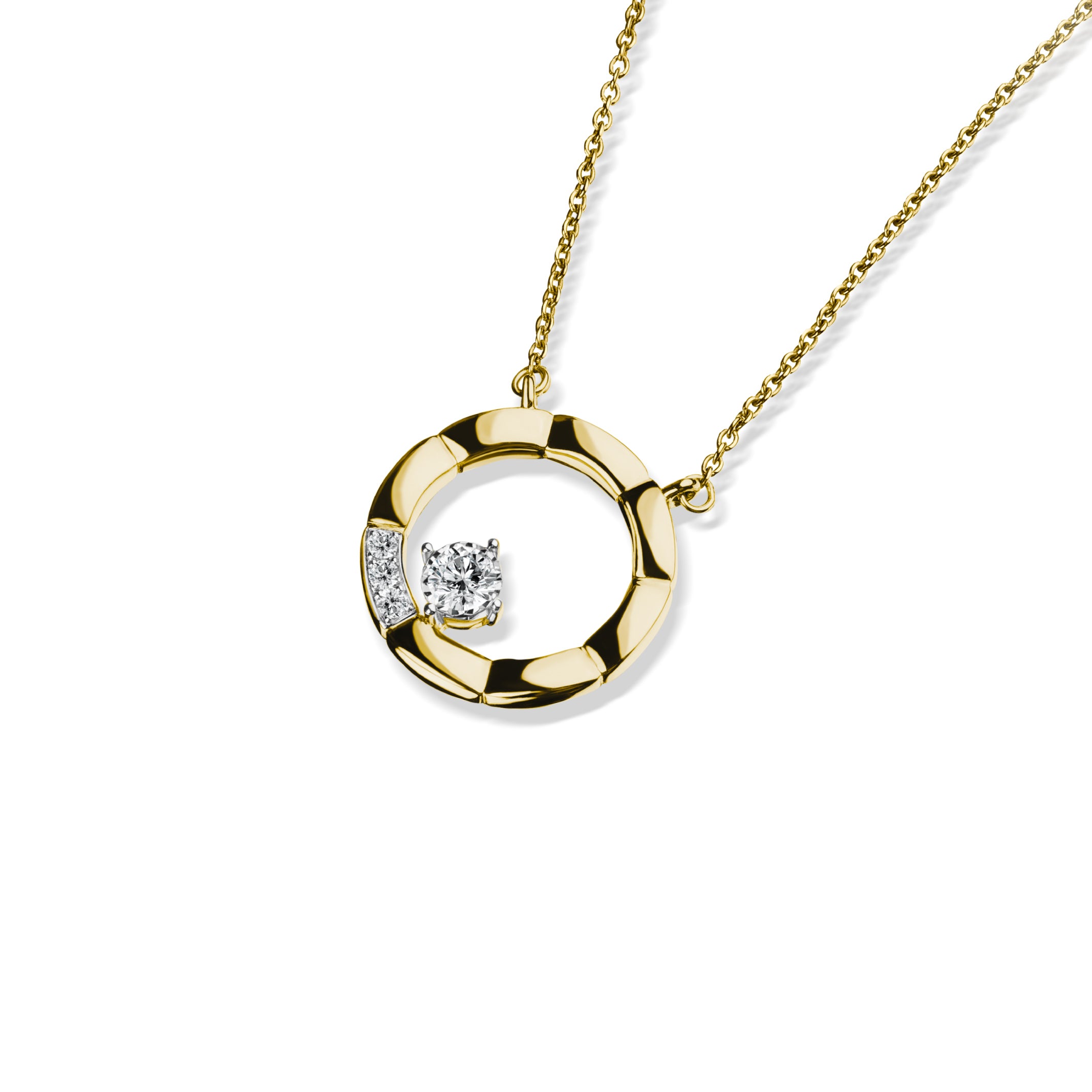 จี้เพชรพร้อมสร้อยคอ Lumiere Brique Circle Pendant with Chain