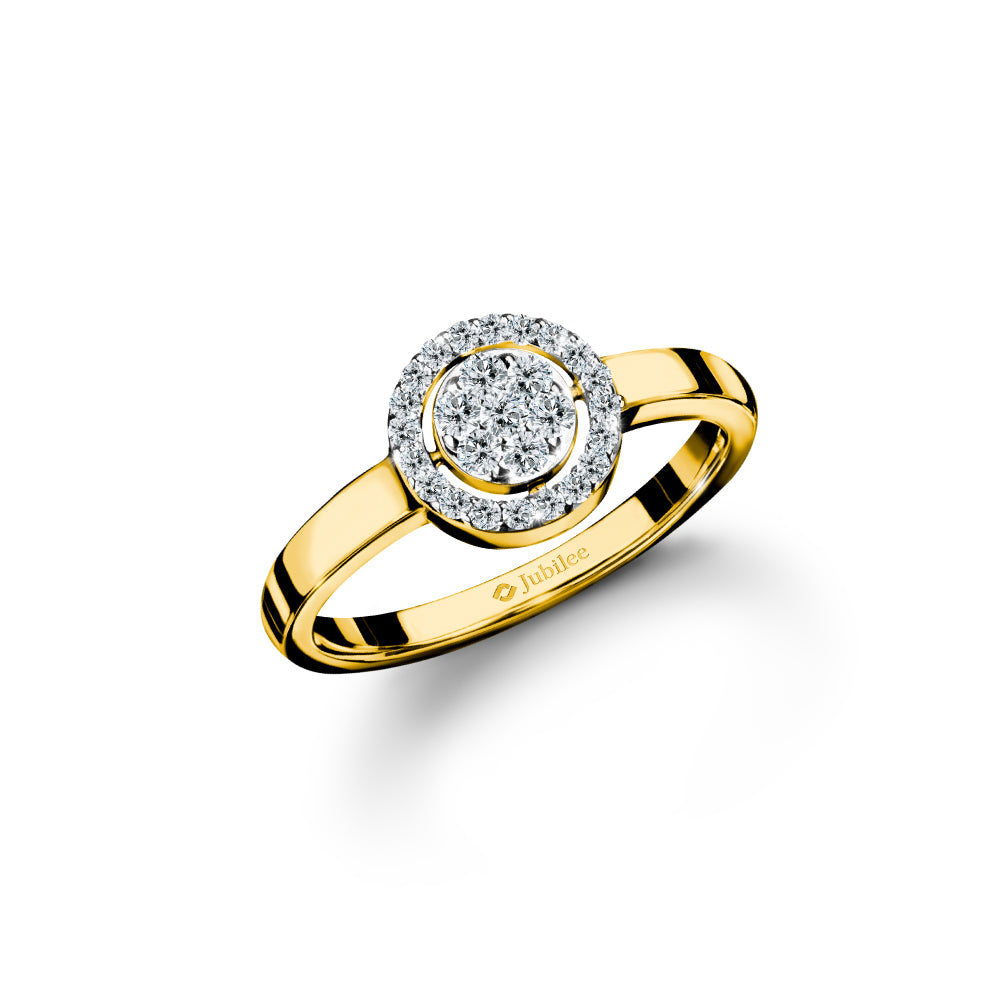 แหวนเพชร Illusion Halo Bold Solitaire Ring