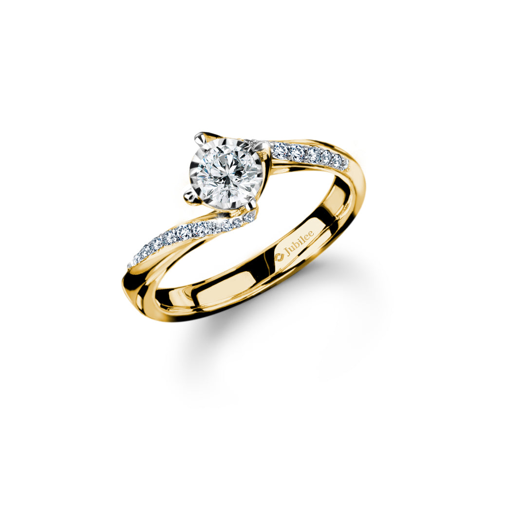 แหวนเพชร Promise Pave Solitaire Ring (Certificate: GIA)