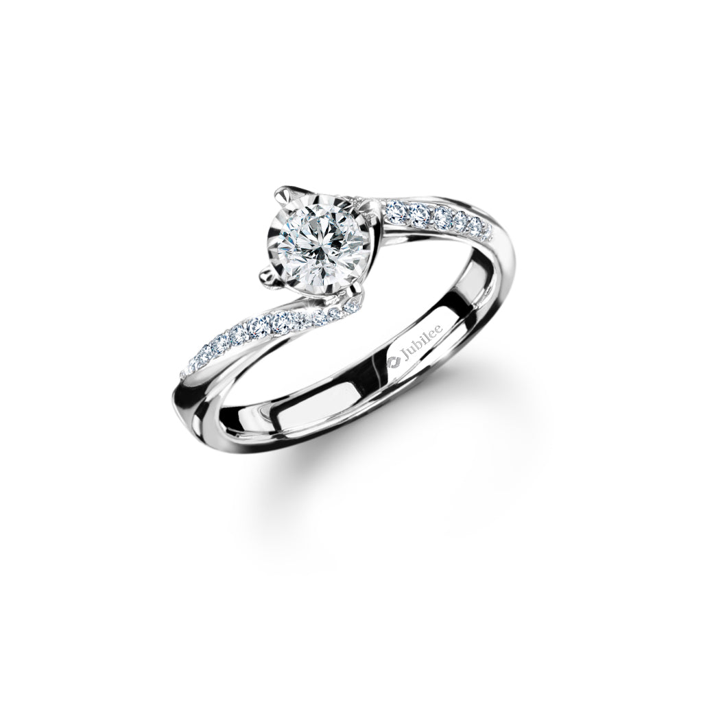 Promise Pave Solitaire Ring (Certificate: GIA)