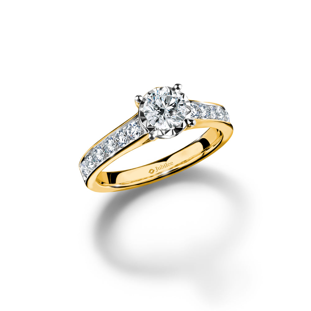 Classic Excellence Pave Solitaire Ring (Certificate: GIA)