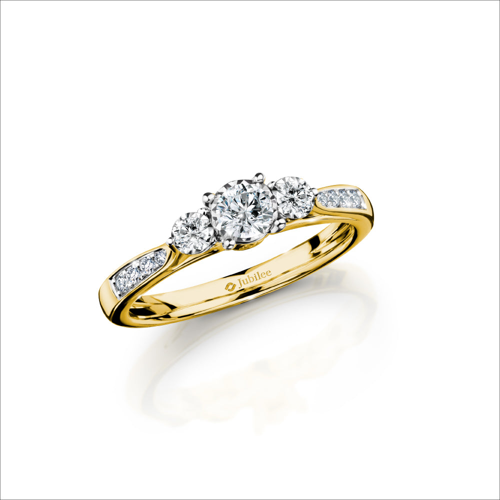 แหวนเพชร Three Stone Lady Love Ring