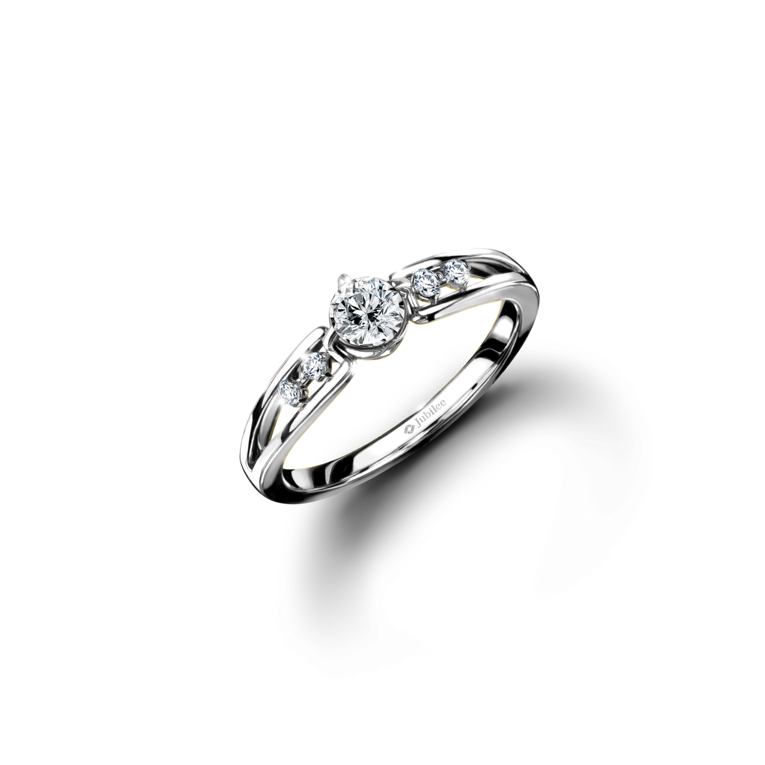 Shadows Quintet Solitaire Ring