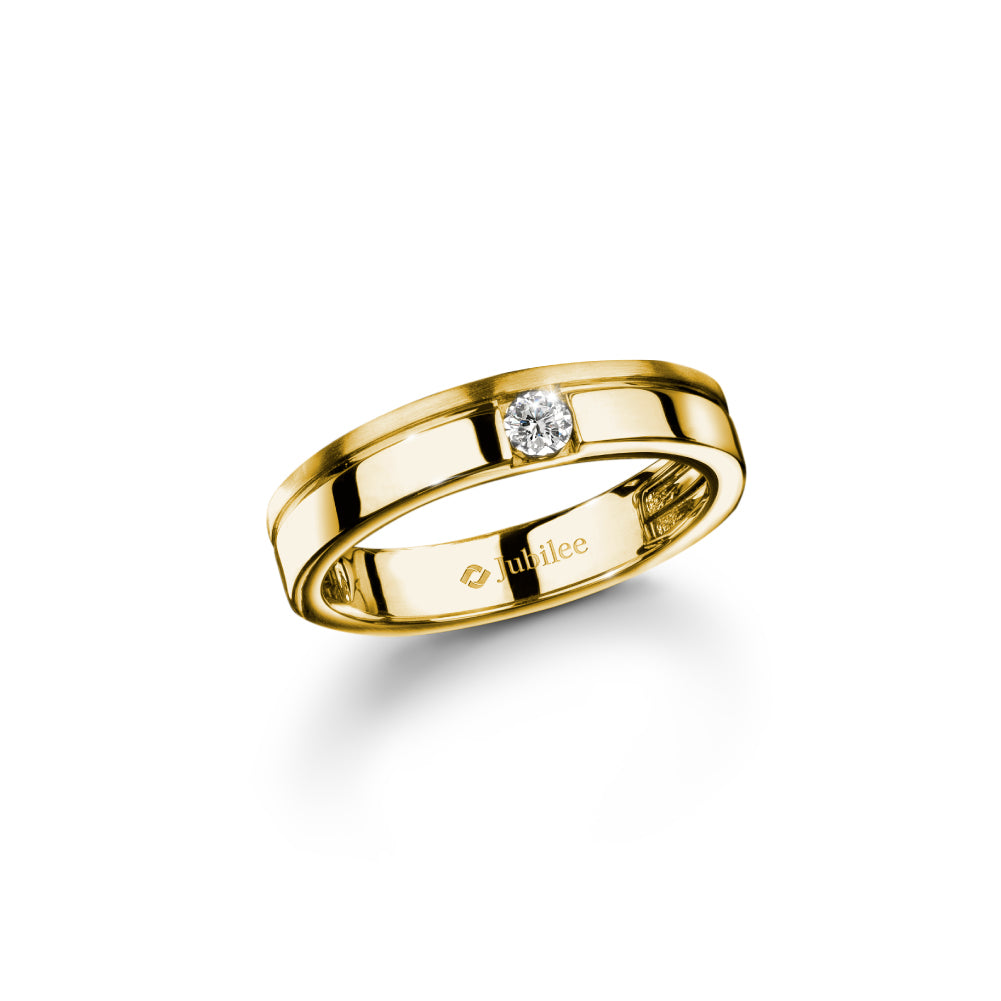 Double Step Solitaire Band Ring