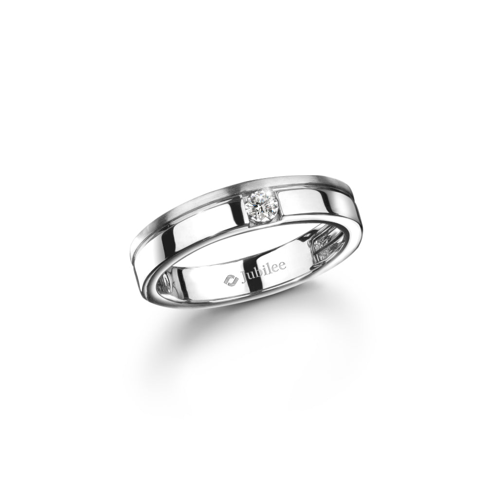 แหวนเพชร Double Step Solitaire Band Ring