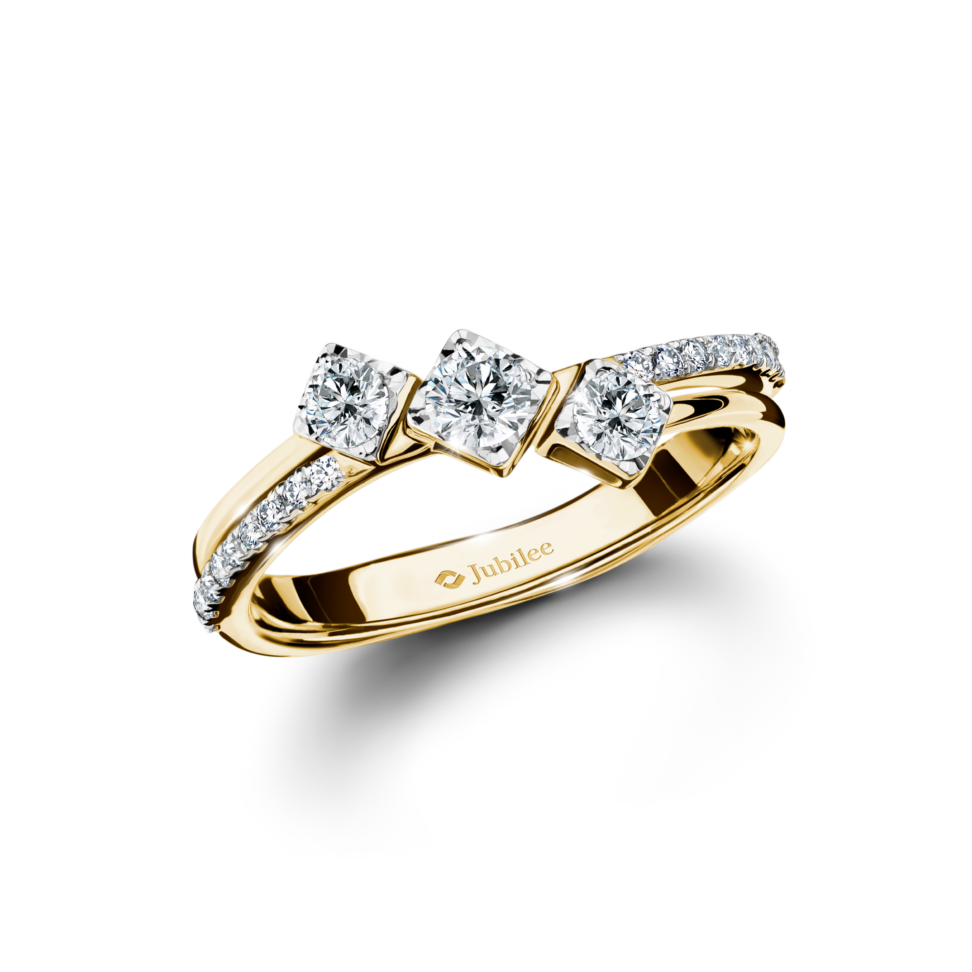 Three Square Diamonds Ring