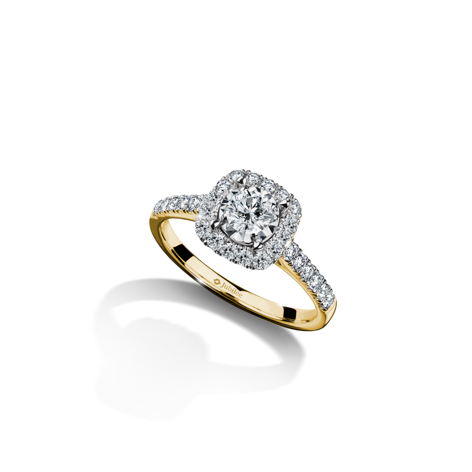 Square Halo Diamond Ring